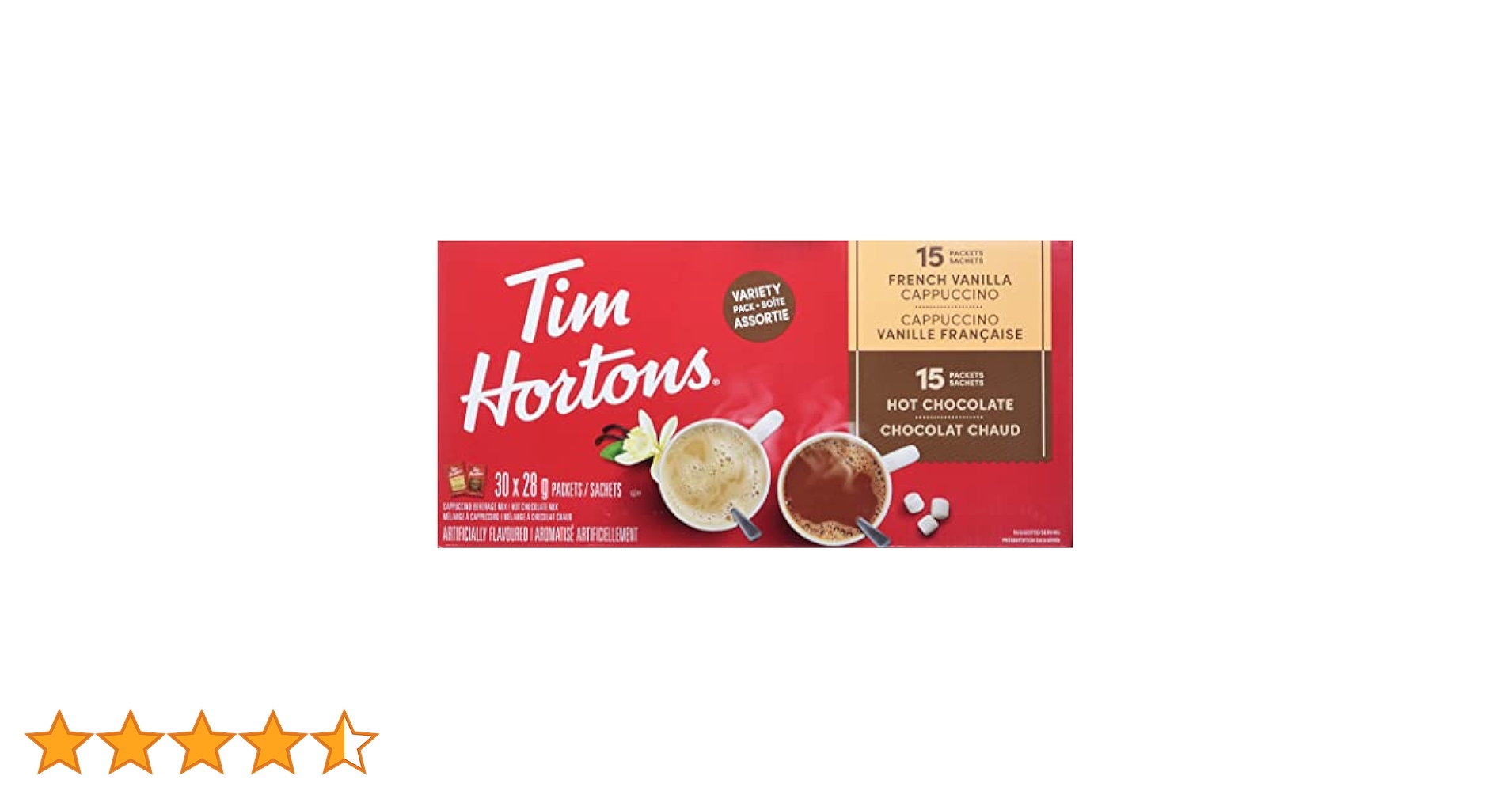Tim Hortons ココア＆バニラ２缶セット Amazon.com: Tim Horton's Hot Chocolate and Cappuccino Bundle